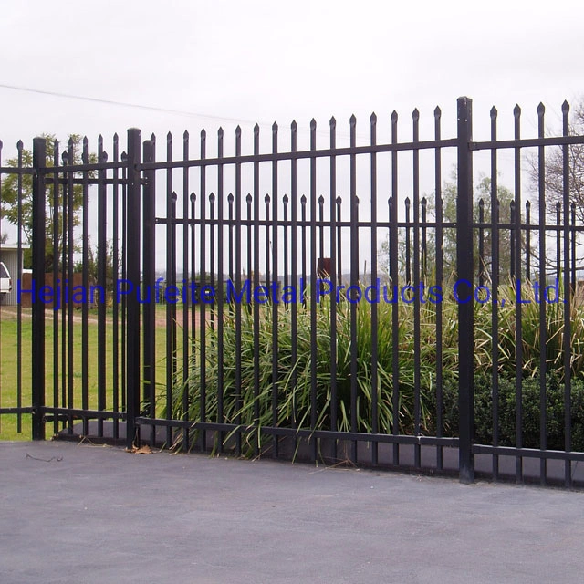 Light Duty and Heavy Duty Crimped Spear 2100 H Satin Black Tubular Steel Security School Fencing