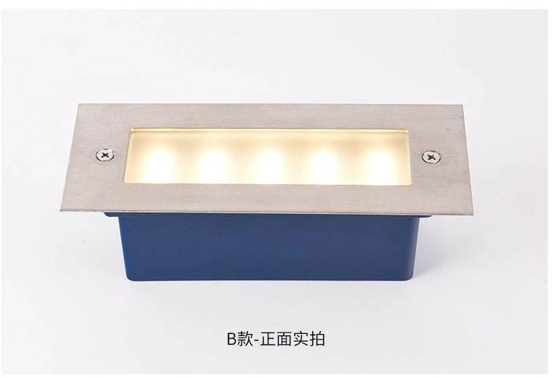 3W Stainless Steel Exterior Waterproof LED Rectangular Wall Recessed Stair Corner Step Light