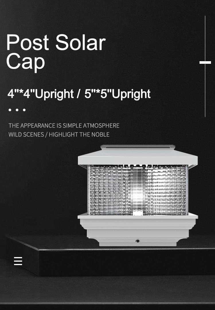 White LED Plastic 4X4 Solar Post Lights Fence Cap Light for Garden Yard