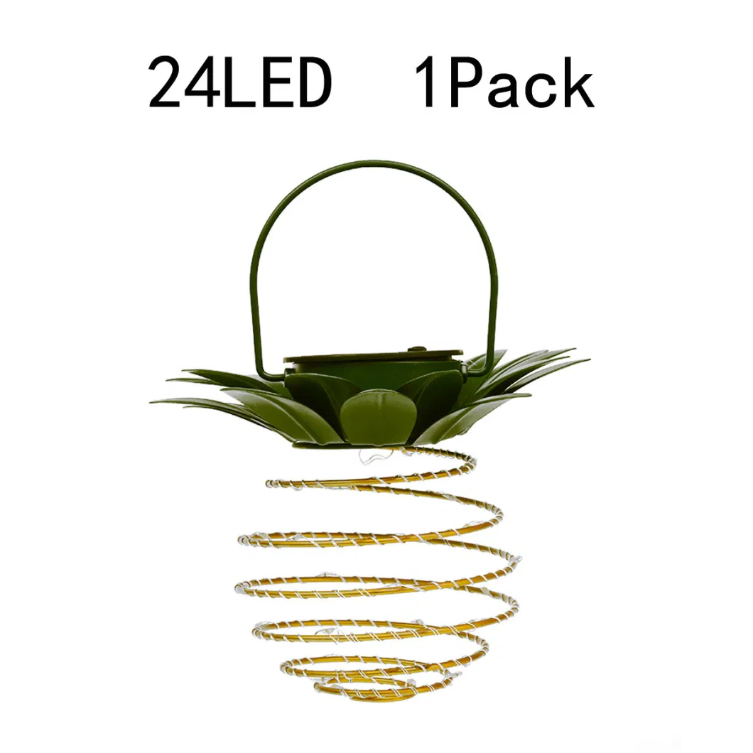 Spiral Decorative Hanging Solar Lantern LED Lights Pineapple Design for Garden Patio Outdoor Bl11892