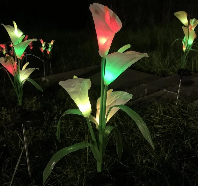 Outdoor Garden Lawn Lamp Solar Calla Lily Lamp Courtyard LED Simulation Lantern