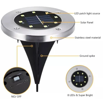 Lanterna LED luminosa lampada solare per esterni lampada da appiglio Giardino prato Paesaggio luce, lampada da appiglio LED solare cavo acciaio inossidabile Arte Lanterna a LED solare