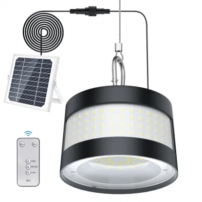 160LED solare Campeggio Lanterna telecomando gancio regolabile