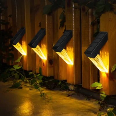 Esterno solarium luce solare luce solare RGB decorazione sfumata Stair Fence Lampada ad angolo retto