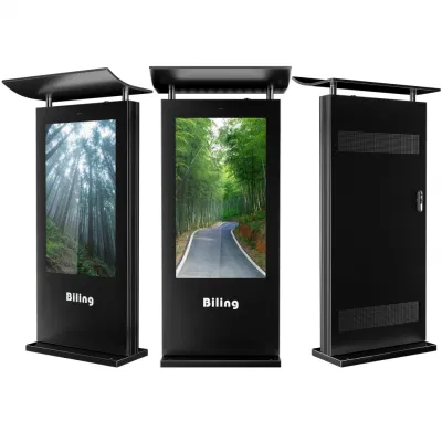  Monitor da pannello LCD per pubblicità TV da 55 pollici con luce solare Display LCD Totem per esterni Kiosk con cartellonistica digitale con schermo a sfioramento