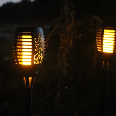 IP65 impermeabile per esterni 1 W Flickering fiamme torcia sensore lampada solare Luci da giardino LED a energia solare Lanterna Lanterna Lawn decorativa