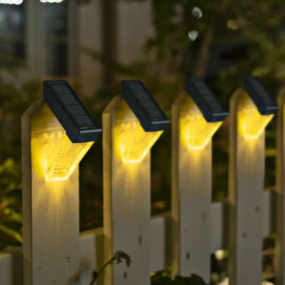 Esterno solarium luce solare luce solare RGB decorazione sfumata Stair Fence Lampada ad angolo retto