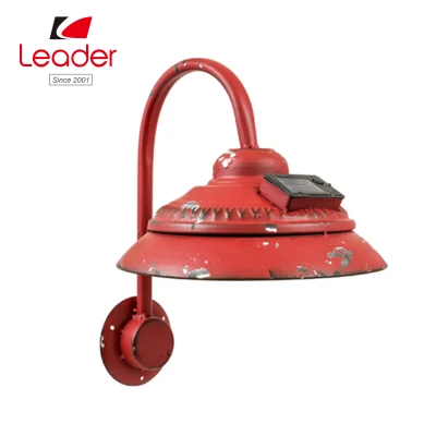 Luce solare esterno, montaggio a parete rustico Vintage decorazione rossa Barn luce, impermeabile, senza cablaggi, decorazione illuminazione per patio, Giardino, Ponte, percorso, cortile