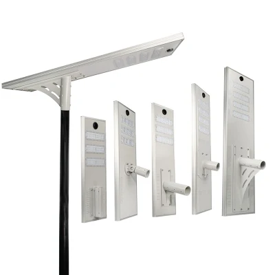  Sensore di movimento PIR in materiali di alluminio e sensore di luce impermeabile per esterni Chip LED IP65 ad alta luminosità 40 W 60 W 80 W 100 W 120 W. All in one Solar Street Light