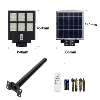  Lampada solare a LED luce da parete stradale sensore di movimento ultraluminoso Lampada di sicurezza per giardino all&prime;aperto con palo