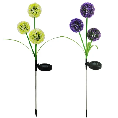 LED Paesaggio solare Dandelion luce solare cipolla Fiore luci solari Lampade da giardino per decorazione esterna Solar Festival lampada LED di Natale