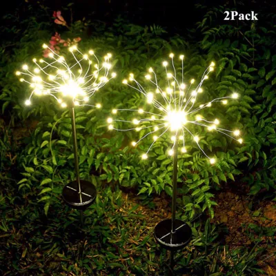  All&prime;ingrosso impermeabile solare alimentato da giardino fuoco d&prime;artificio lampada a corda Giardino all&prime;aperto Illuminazione decorativa luce da giardino colorata RGB in vendita a caldo