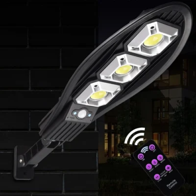 500 Watt luce solare LED lampada solare per esterni luce solare alimentata Luce LED stradale con sensore di movimento PIR impermeabile