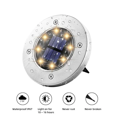  Migliori luci da terra Venditore, 4/8LED, 4 confezioni, illuminazione solare da terra e da sottoterra