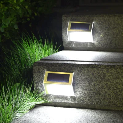  Luci solari Deck lampada da esterno per cortile giardino Stair Fence Decorazioni luci solari a gradini