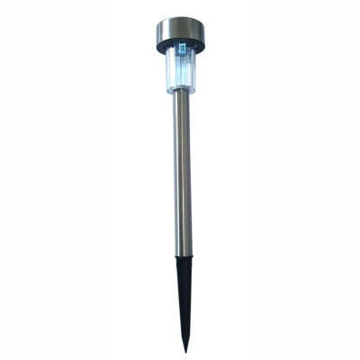 Lampada solare LED in acciaio inox con paletto da giardino
