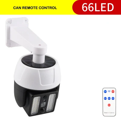 Potente LED per esterni Simulazione di luce solare monitoraggio Fake Camera Solar Riflettore con sensore di movimento a parete per induzione del corpo umano