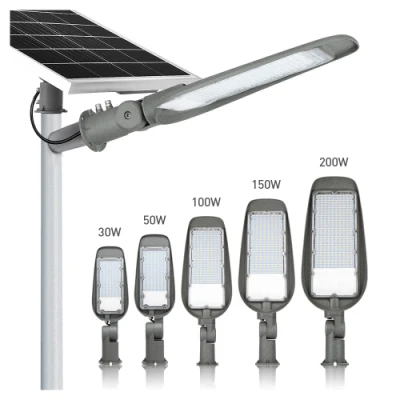  Lampada da strada per esterni Garden Yard parete impermeabile IP65 ad alta potenza 30W 50W 100W 150W 200W Solar LED Street Light Prezzo