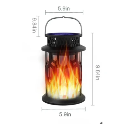 Lampada solare a risparmio energetico con lampada a pangallo IP55 impermeabile Lanterna da parete solare che sfarfalla Luce di fiamma Bl20649