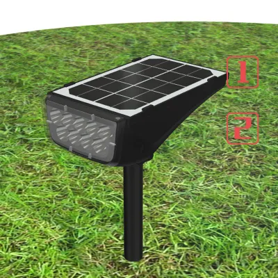 Lampada da prato regolabile LED COB 5 W pin di messa a terra solare Luce da giardino