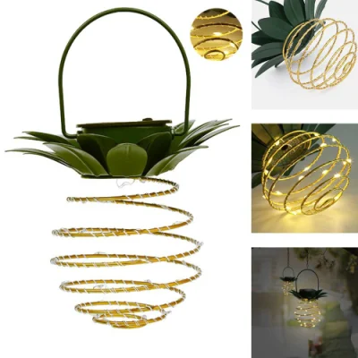 Cross border LED ananas Solar Lights luci da giardino alimentate a energia solare Decorazione esterna Lanterna appicante