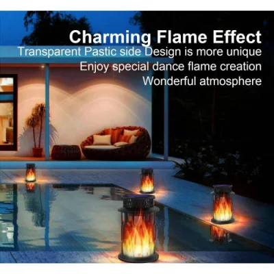 Lampada solare a risparmio energetico con lampada a pangallo IP55 impermeabile Lanterna da parete solare che sfarfalla Luce di fiamma Bl20649