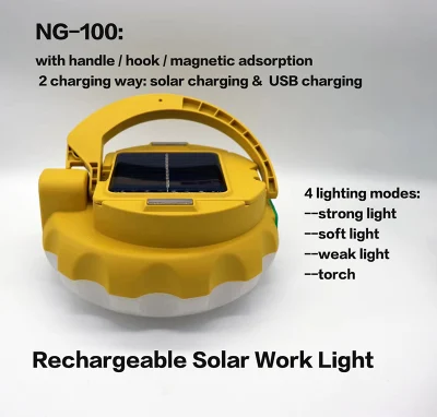  Lampada da campeggio a LED solare ricaricabile di piccole dimensioni 4 modalità di illuminazione