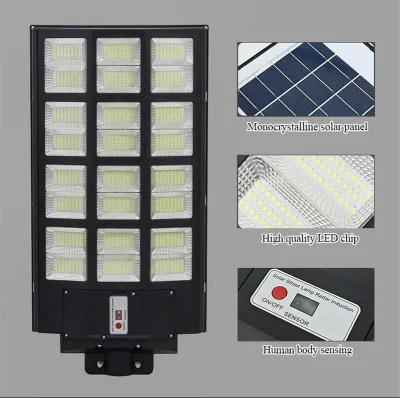  Solare integrato da parete per esterni da strada a 600 W e 800 W e 1000 W all&prime;ingrosso Sistema batteria pannello lampada da 300 W Giardino LED Flood Solar Illuminazione stradale