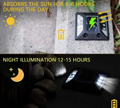 Luci solari Deck Drive Way luci a LED per esterni, marcature impermeabili a energia solare per pedana laterale Stair Garden Ground Pathway Yard