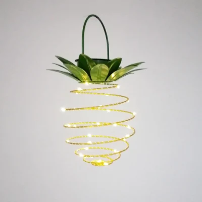 Cross border LED ananas Solar Lights luci da giardino alimentate a energia solare Decorazione esterna Lanterna appicante
