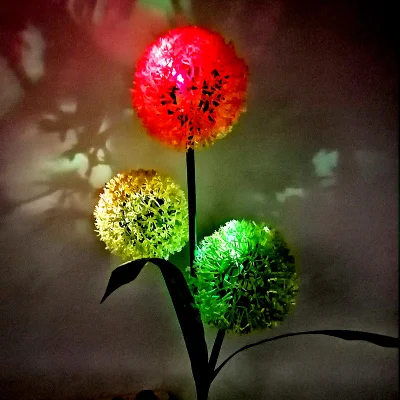 LED Paesaggio solare Dandelion luce solare cipolla Fiore luci solari Lampade da giardino per decorazione esterna Solar Festival lampada LED di Natale