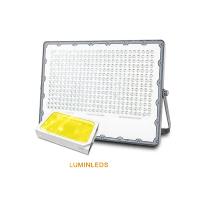 Sensore di movimento per esterni con protezione da stadio, LED a luce bianca calda IP66 da 100 W. Proiettore solare con telecomando