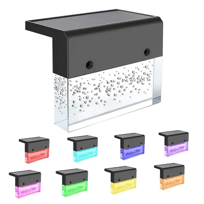  Luci solari Deck Pack 4, luci solari a gradini per esterni, luce solare calda bianca/cambiacolore per patio Garden Yard
