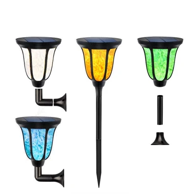 Lampada impermeabile per prato da giardino, lampada a LED per esterni a fiamma solare per decorazioni natalizie