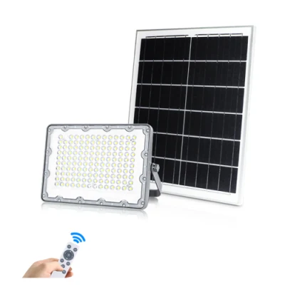  Sensore di movimento per esterni con protezione da stadio, LED a luce bianca calda IP66 da 100 W. Proiettore solare con telecomando