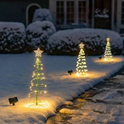  Hot sale LED solare Natale luci da giardino ripiegato Natale Tree Lanterna Lanterna Xmas decorazioni luce solare esterna luci di Natale