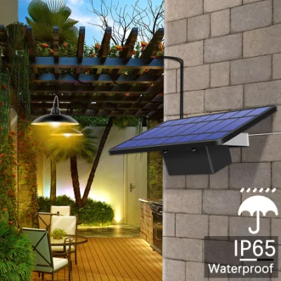 Lampada a sospensione solare impermeabile IP65, doppia testa, per esterni, con lampo per interni Cavo per Garden Yard