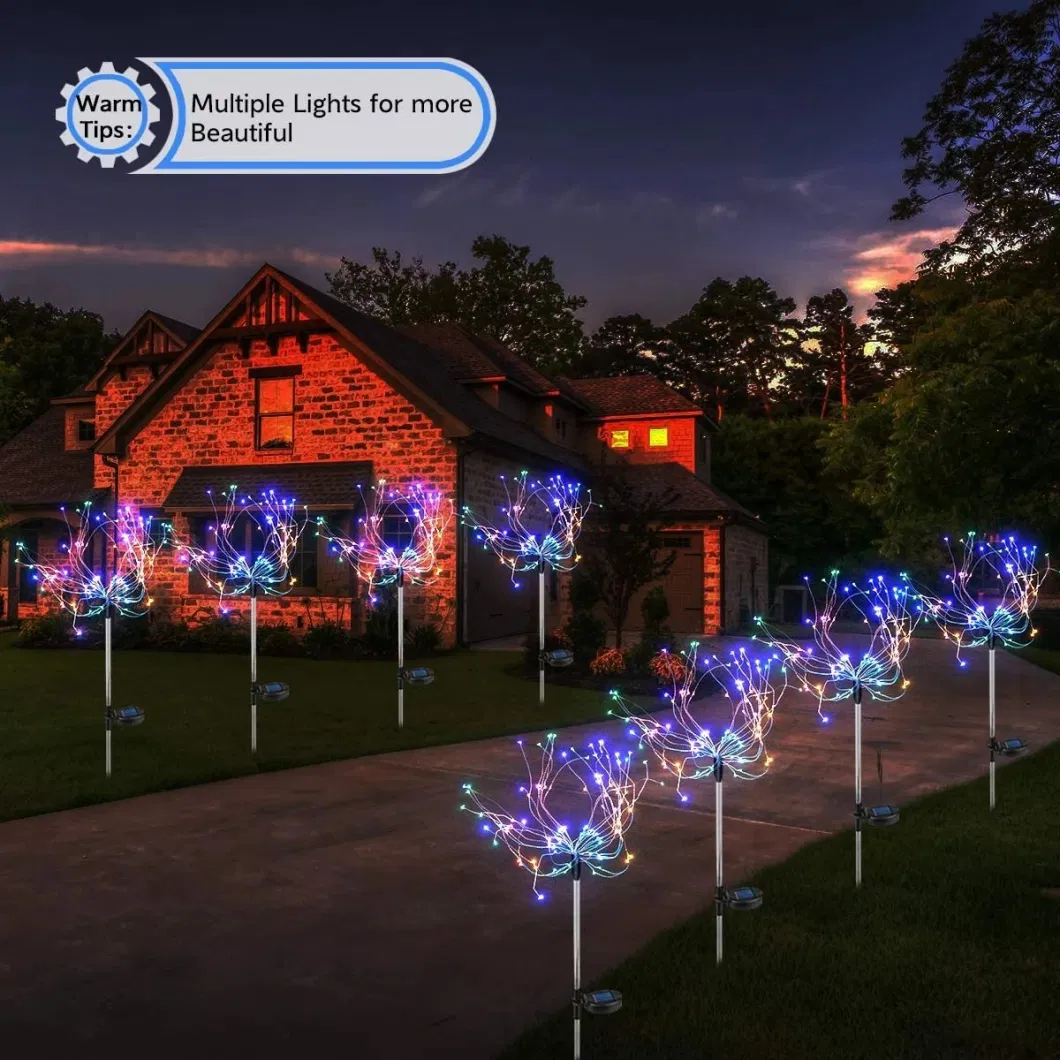 New Product Ideas 2023 Solar Fireworks Light Outdoor Garden Ornaments Patio Yard Christmas Decoration LED Solar Firework Lights