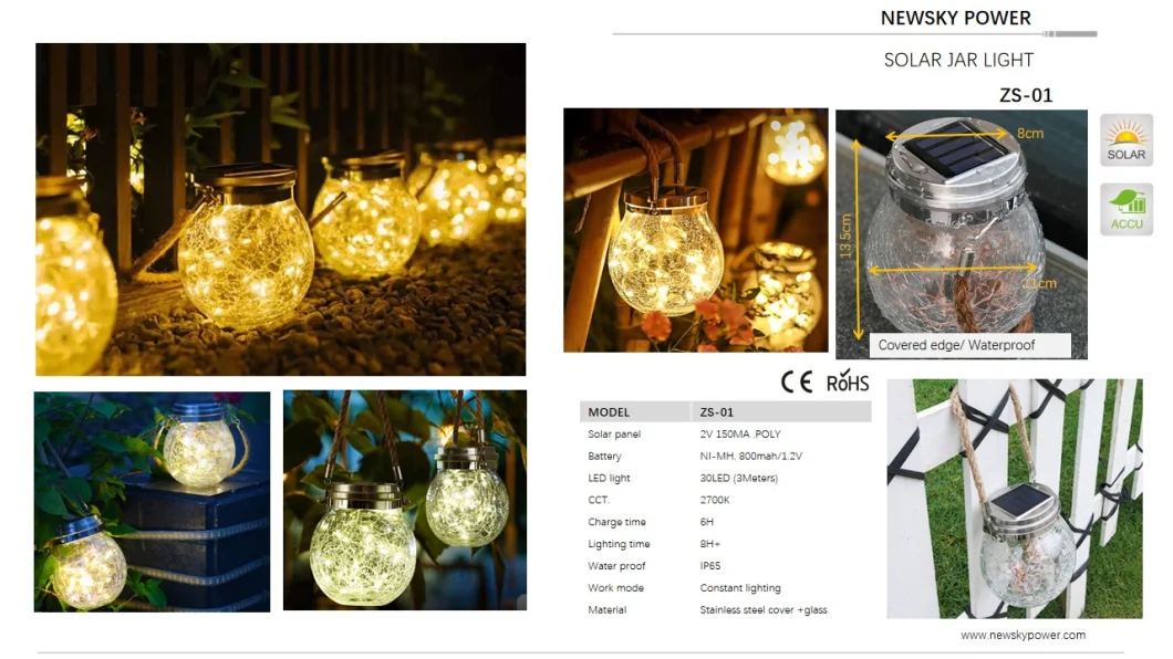 Remote Control 20LED Fairy Solar String Lights with G40 Bulbs for Outdoor Garden Christmas Commercial Decor