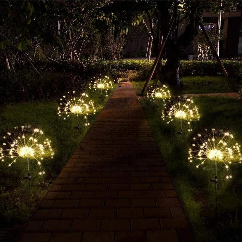 New Product Ideas 2023 Solar Fireworks Light Outdoor Garden Ornaments Patio Yard Christmas Decoration LED Solar Firework Lights