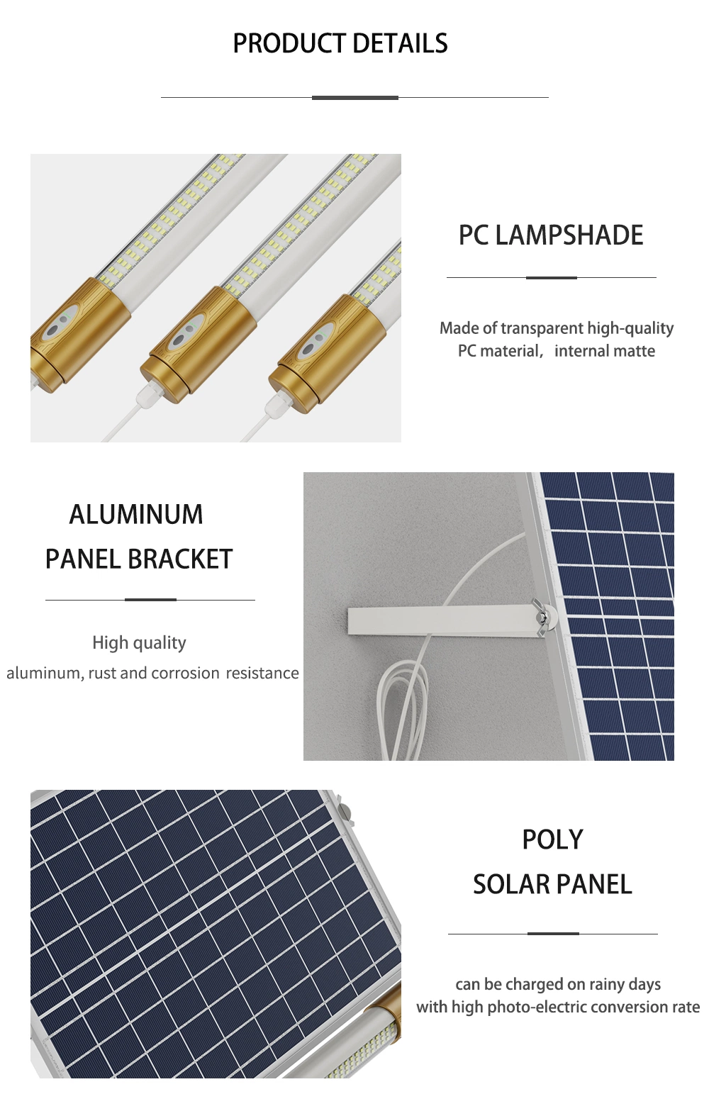 Outdoor Indoor Two in One Portable Solar LED Tube Light for Africa