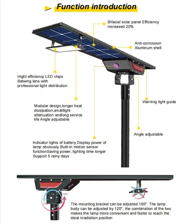 Integrated Streetlight Solar Super Bright 5050 LED United Nation Trusted