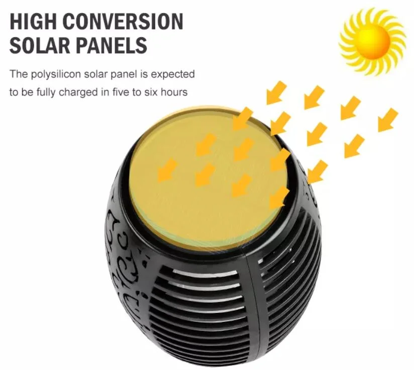 IP65 Waterproof Outdoor 1W Flickering Flames Torch Lamp Sensor Solar Garden Lights Solar Powered LED Decorative Lawn Lantern Light