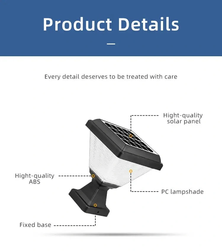 Outdoor Landscape Fence Waterproof IP65 Post Lighting Garden Spike LED Gate Solar Pillar Light