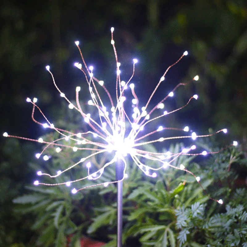 Wholesale Waterproof Solar Powered Garden Firework String Lamp Outdoor Garden Decorative Lighting Hot Sale RGB Colorful LED Garden Light