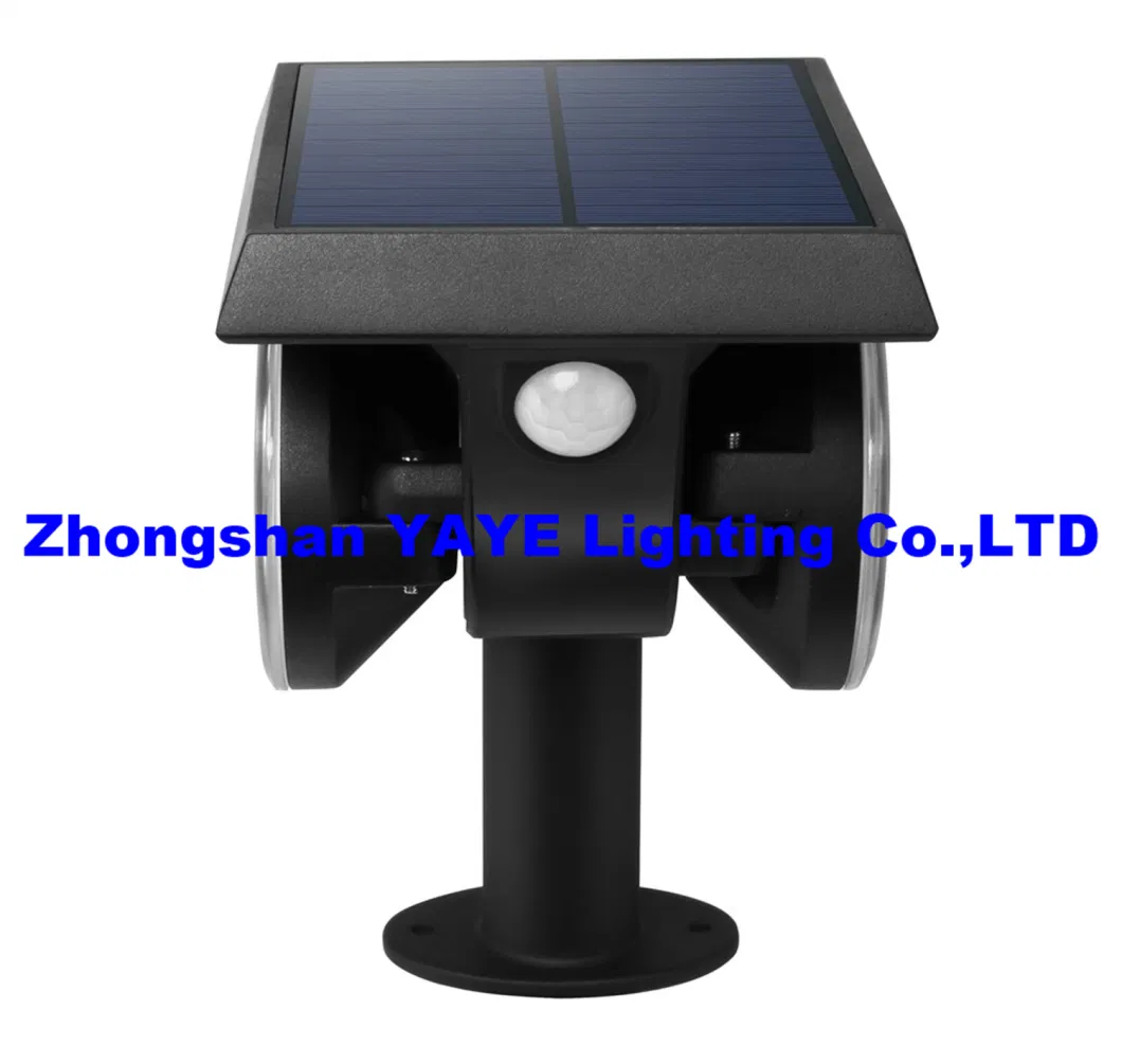 Yaye 2021 Hottest Sell Outdoor Waterproof IP65 Motion Sensor Solar LED Garden Wall Light with Lithium Battery for Home/Office/Path/Courtyard