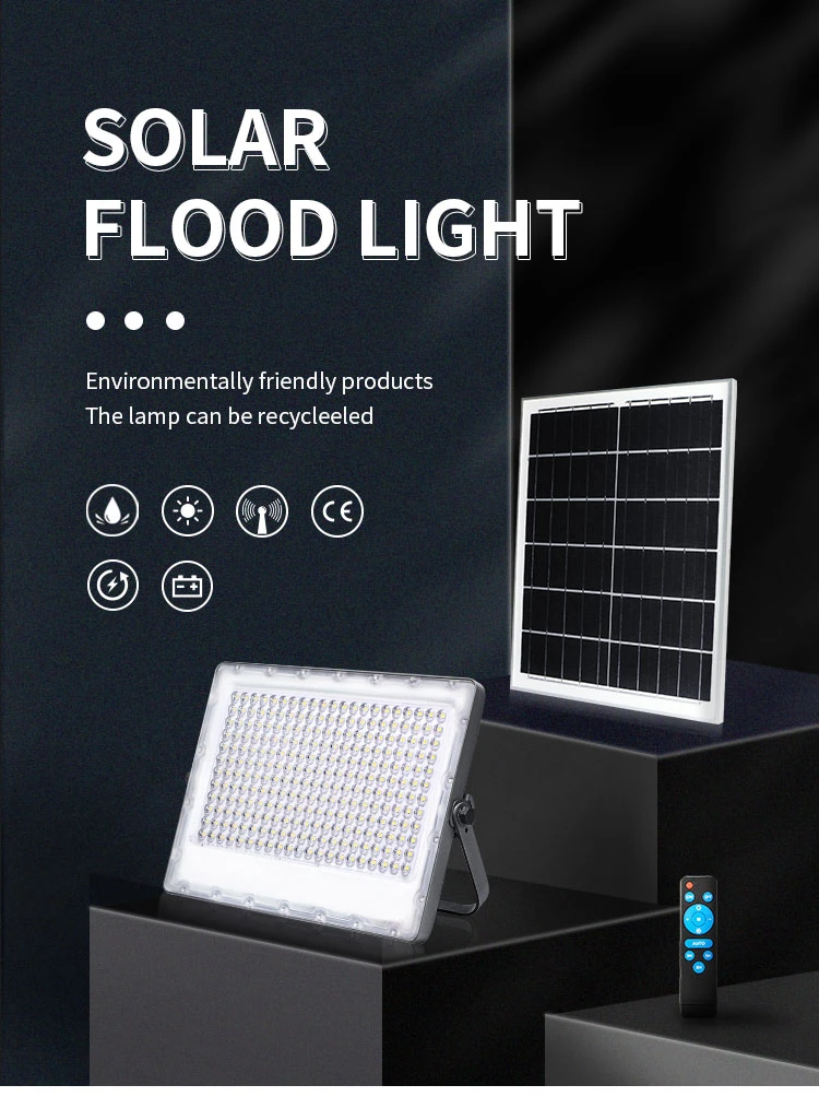 20W Small Fashion Design Garden Warehouse Warm White Rechargeable Outdoor Solar Flood Light