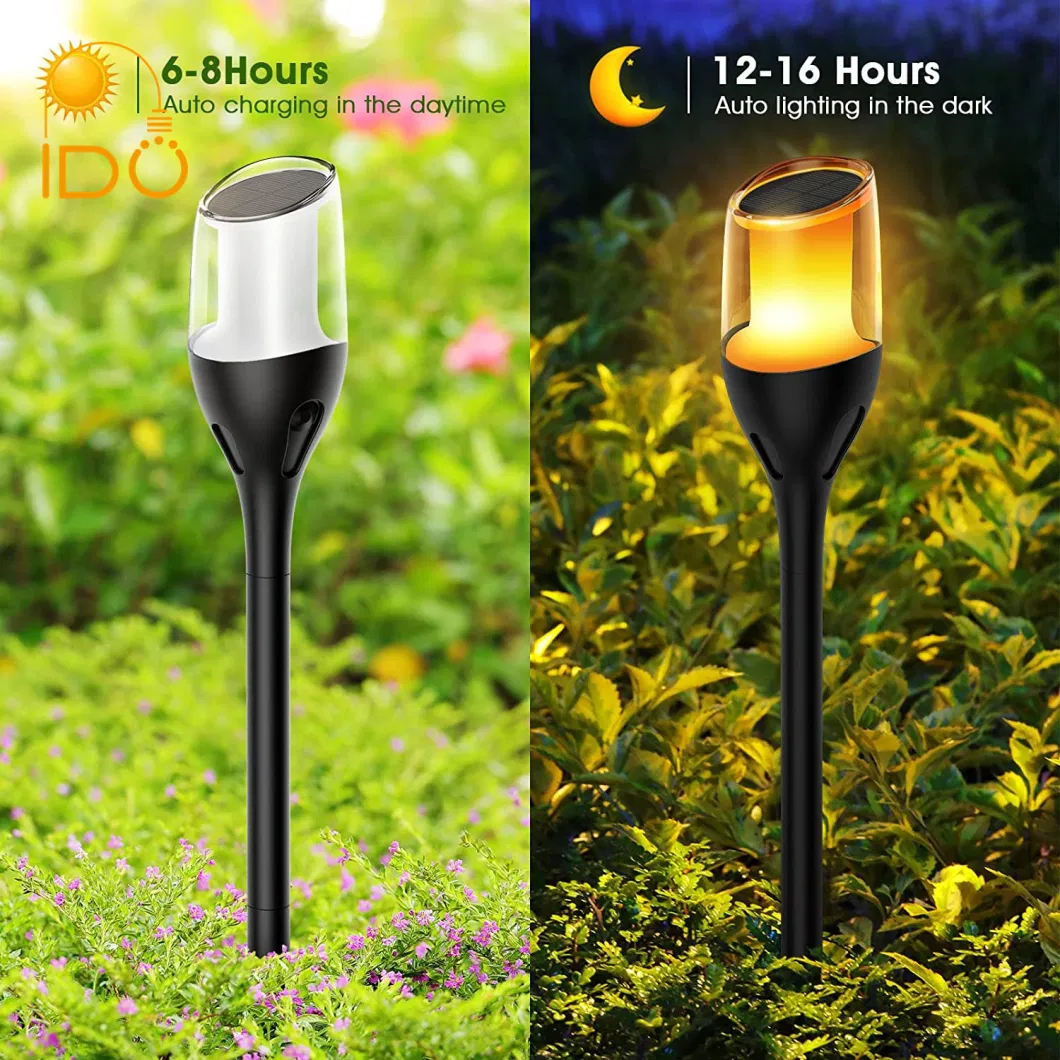 All Weather Dancing Flame Ground Insert Auto Charging LED Solar Lawn Light