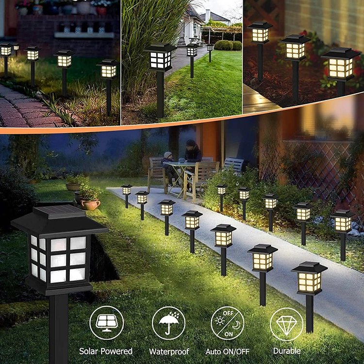 Classic LED Solar Garden Lights Outdoor Pathway Waterproof Solar Landscape Walkway Decorated Lights