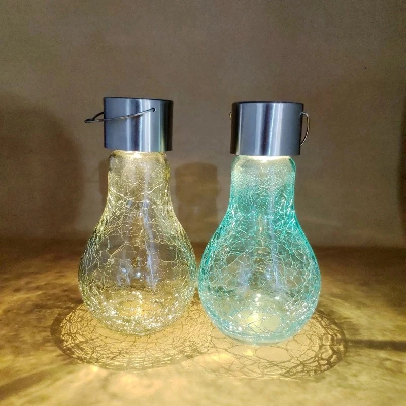 Newish Crackle Effect Glass Battery Powered Edison Bulb Outdoor Christmas Decoration Solar Light